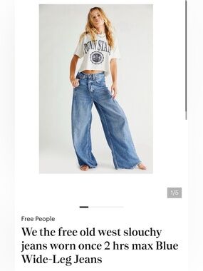 Free People Blue High-Rise Wide-Leg Flare Jeans also in black & taupe